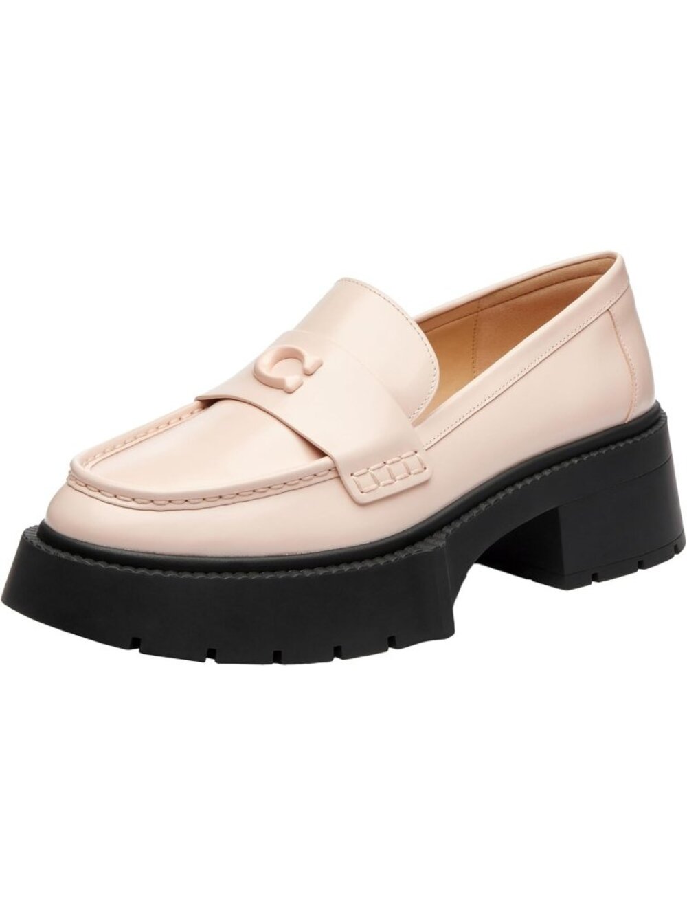Coach Leah Platform Loafers Women's Size 11 Blush Upper Leather Slip On Chunky
